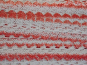 Feather Eyelet Lace Per Meter White/Red